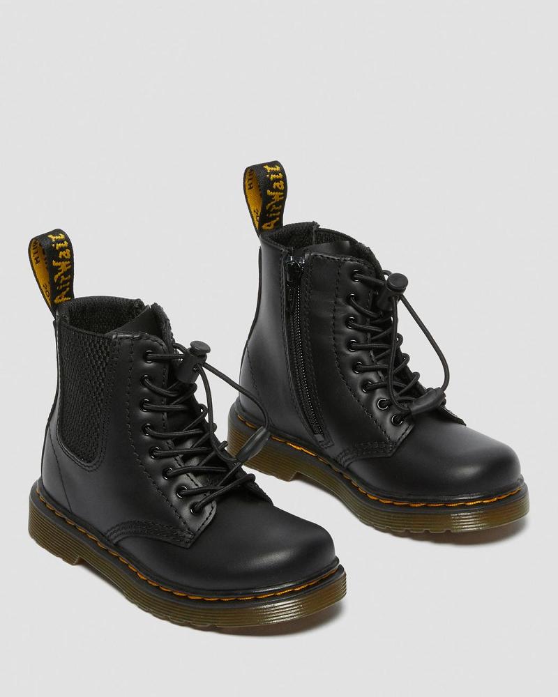 Black Kids' Dr Martens Toddler 1460 Harper Leather Casual Boots | CA 663MQZ